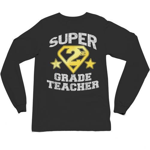 Super 2nd Grade Teacher Hero Unisex Long Sleeve T-Shirt - teacherstshirts.com