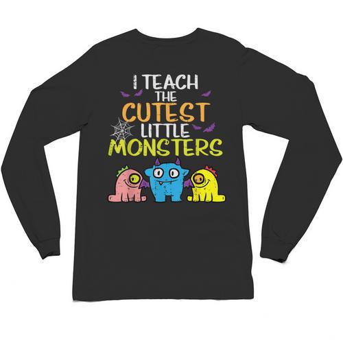 I Teach Cutest Little Monsters Halloween Teacher Men Women Unisex Long Sleeve T-Shirt - teacherstshirts.com UK