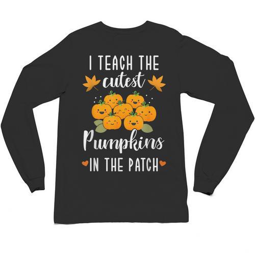 I Teach The Cutest Pumpkins In The Patch Halloween Teacher Unisex Long Sleeve T-Shirt - teacherstshirts.com AU