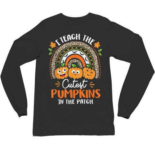 I Teach The Cutest Pumpkins In The Patch Teacher Halloween Unisex Long Sleeve T-Shirt - teacherstshirts.com DE