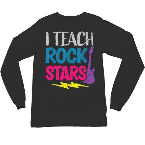 I Teach Rockstars Tee Orchestra Music Teacher Back To School Unisex Long Sleeve T-Shirt - teacherstshirts.com CA
