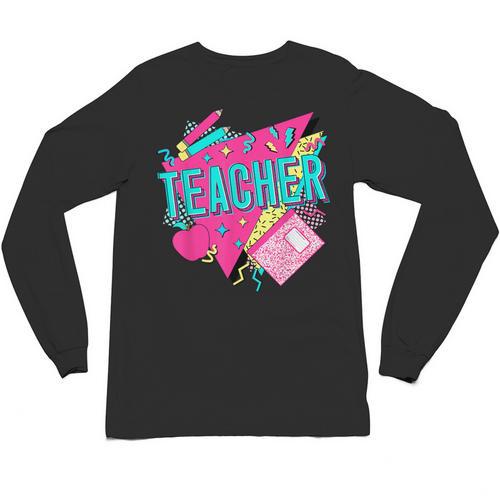 Teacher 90s Retro Colorful Teacher Of The 90s Back To School Unisex Long Sleeve T-Shirt - teacherstshirts.com AU