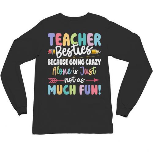 Teacher Besties Matching Teacher Besties Unisex Long Sleeve T-Shirt - teacherstshirts.com AU