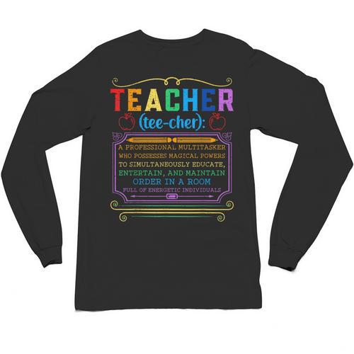 Teacher Definition Teaching School Teacher Unisex Long Sleeve T-Shirt - teacherstshirts.com DE