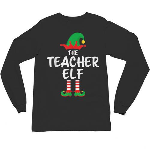 The Teacher Elf Matching Family Christmas Unisex Long Sleeve T-Shirt - teacherstshirts.com AU