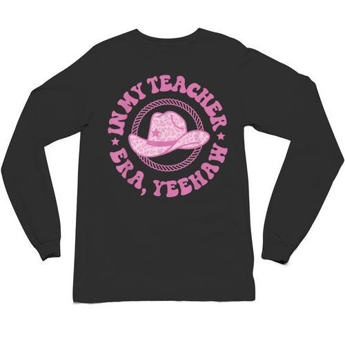 In My Teacher Era Yeehaw Pink Teacher Western Cowgirl Unisex Long Sleeve T-Shirt - teacherstshirts.com