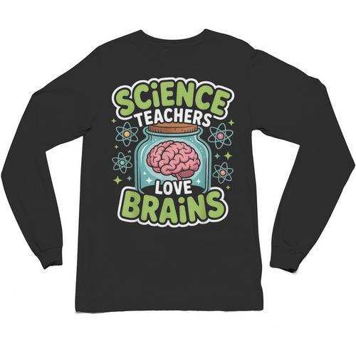 Teacher Halloween Costume Science Teachers Love Brains Unisex Long Sleeve T-Shirt - teacherstshirts.com DE