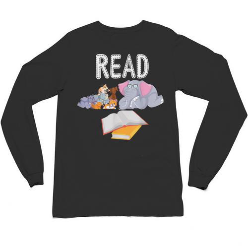 Teacher Library Read Book Club Piggie Elephant Pigeons Men Women Kids Unisex Long Sleeve T-Shirt - teacherstshirts.com
