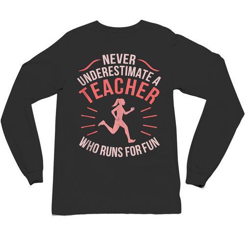 Teacher Who Runs Half Marathon Runner Running Lover Graphic Unisex Long Sleeve T-Shirt - teacherstshirts.com DE