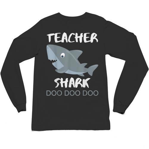 Teacher Shark Shirt Christmas Idea For Him Her Unisex Long Sleeve T-Shirt - teacherstshirts.com AU