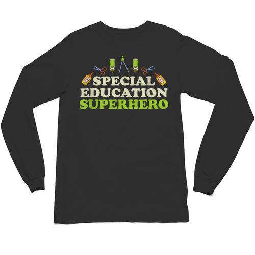 Teacher Superhero Student Educator Special Education Unisex Long Sleeve T-Shirt - teacherstshirts.com