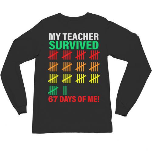 My Teacher Survived 67 Days Of Me School Kids Costume Unisex Long Sleeve T-Shirt - teacherstshirts.com CA