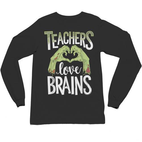 Teachers Love Zombie Teacher Halloween Fun Unisex Long Sleeve T-Shirt - teacherstshirts.com