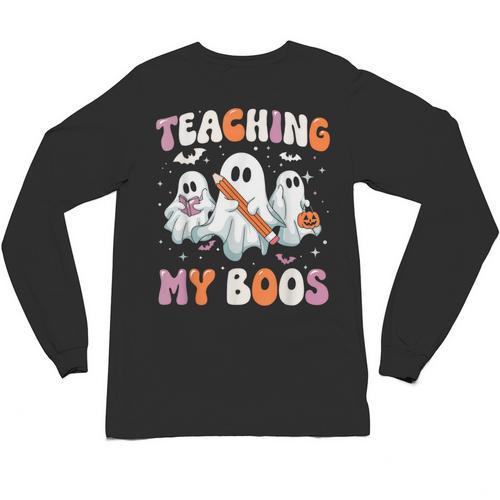 Teaching My Boos Teacher Cute Ghost Teacher Halloween Unisex Long Sleeve T-Shirt - teacherstshirts.com CA