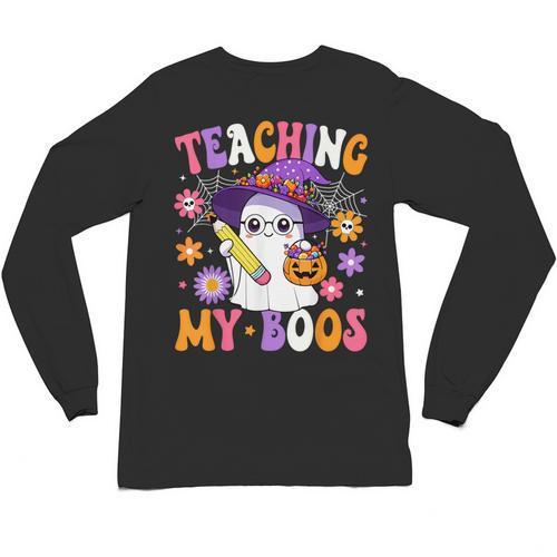 Teaching My Boos Teacher Ghost Teach Halloween Teacher Unisex Long Sleeve T-Shirt - teacherstshirts.com UK