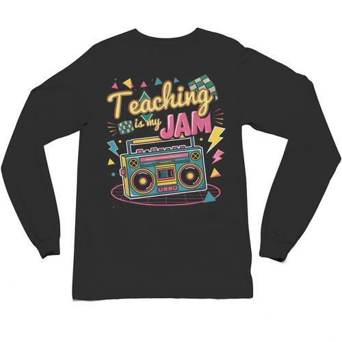 Teaching Is My Jam Groovy Retro Teacher Back To School Unisex Long Sleeve T-Shirt - teacherstshirts.com AU