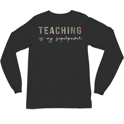 Teaching Is My SuperPower Educator Teacher Appreciation Unisex Long Sleeve T-Shirt - teacherstshirts.com DE