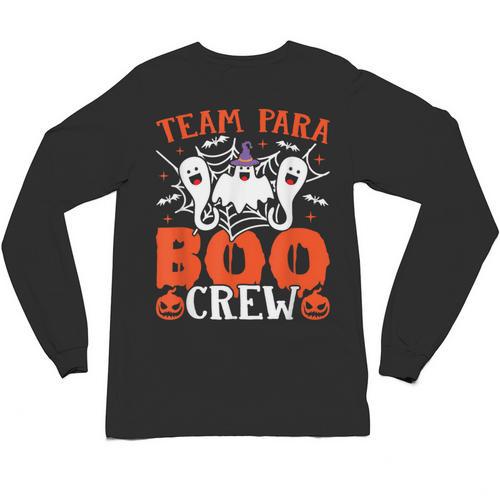 Team Para Boo Crew Halloween Ghost Paraprofessional Teacher Unisex Long Sleeve T-Shirt - teacherstshirts.com