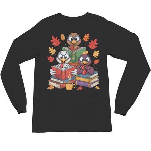 Thanksgiving Teacher Books Turkey Reading Book Unisex Long Sleeve T-Shirt - teacherstshirts.com AU