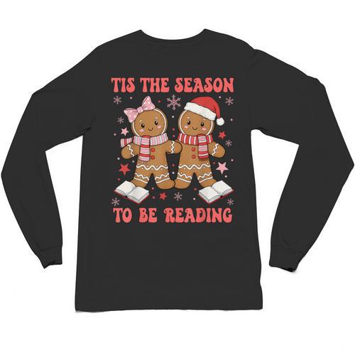 Tis The Season Reading Christmas Shirt Book Lovers Teacher Unisex Long Sleeve T-Shirt - teacherstshirts.com AU