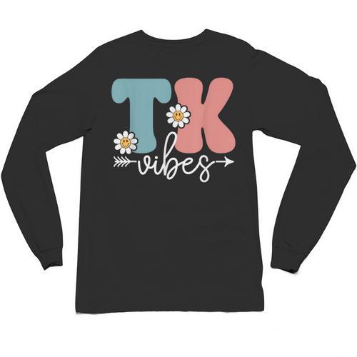 TK Vibes Back To School Teachers Students TK Team Unisex Long Sleeve T-Shirt - teacherstshirts.com CA