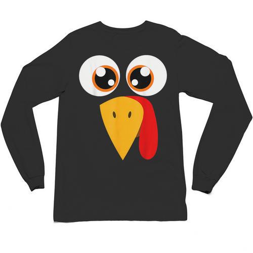Turkey Face Halloween Costume Thanksgiving Teacher Nurse Unisex Long Sleeve T-Shirt - teacherstshirts.com DE
