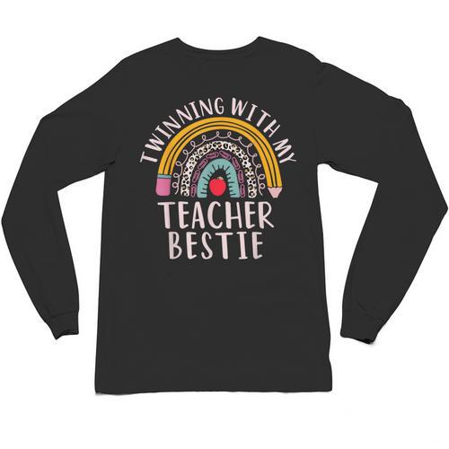 Twinning With My Teacher Bestie Spirit Week Girls Day Kids Unisex Long Sleeve T-Shirt - teacherstshirts.com AU
