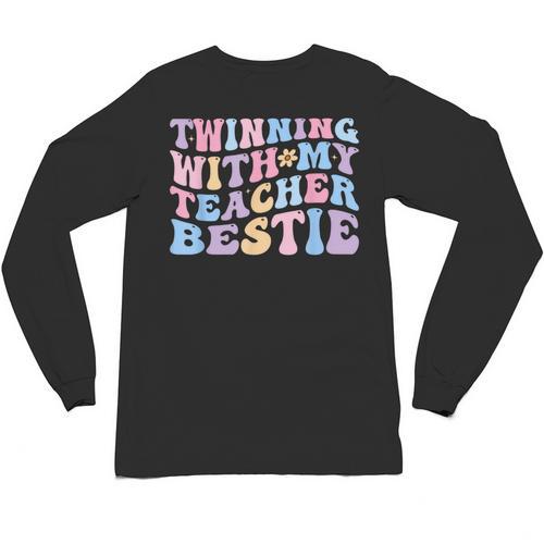 Twinning With My Teacher Bestie Teaching Partner Unisex Long Sleeve T-Shirt - teacherstshirts.com DE