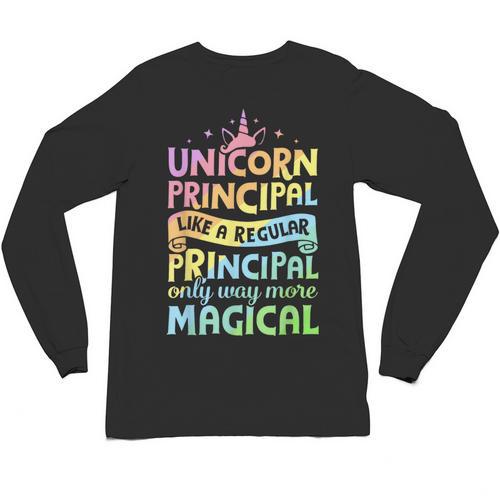 Unicorn Principal Back To School Teacher Appreciation Unisex Long Sleeve T-Shirt - teacherstshirts.com AU