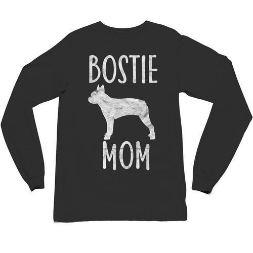 Vintage Boston Terrier Mom Dog Owner Bostie Mother Unisex Long Sleeve T-Shirt - Bostonterriersmerch.com
