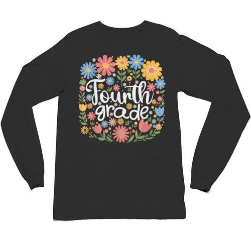 Wildflower 4th Fourth Grade Floral Back To School Teacher Unisex Long Sleeve T-Shirt - teacherstshirts.com AU
