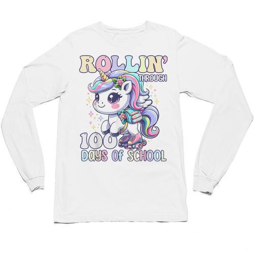 100 Days Of School Girls Teacher 100th Day Unicorn Outfit Unisex Long Sleeve T-Shirt - teacherstshirts.com DE
