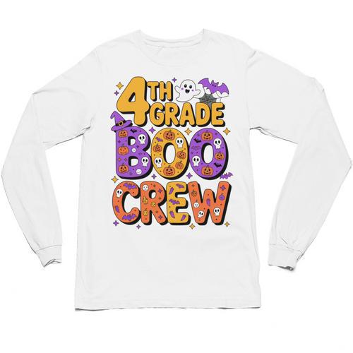 4th Grade Boo Crew Ghost Halloween Teacher Costume Unisex Long Sleeve T-Shirt - teacherstshirts.com
