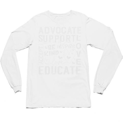 Advocate Support Accept Educate Special Education Teacher Unisex Long Sleeve T-Shirt - teacherstshirts.com AU