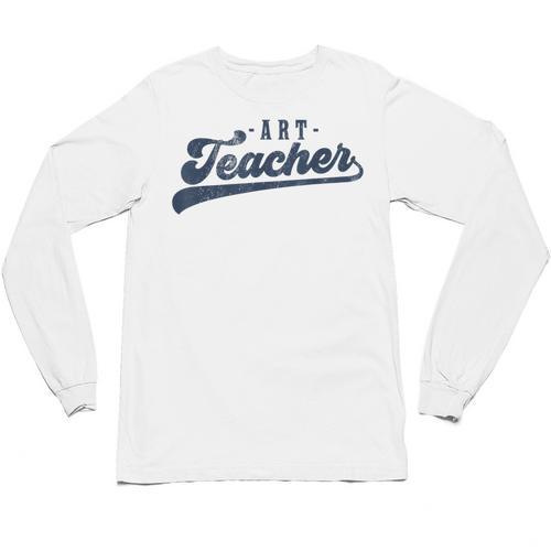 Art Teacher Men Women Cute Vintage Graphic Art Teacher Unisex Long Sleeve T-Shirt - teacherstshirts.com DE