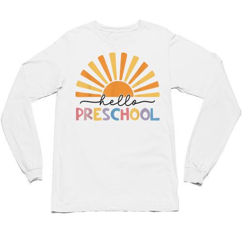 Back To School Hello Preschool For Kids Teacher Women Unisex Long Sleeve T-Shirt - teacherstshirts.com AU