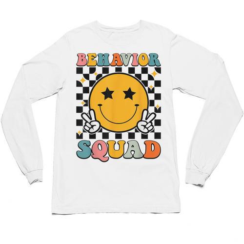 Behavior Squad Specialist Analyst Behavior Teacher Retro Unisex Long Sleeve T-Shirt - teacherstshirts.com UK
