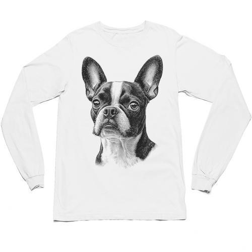 Boston Terrier Dog Motif Pet Illustration Boston Terrier For Men Women Kids Unisex Long Sleeve T-Shirt - Bostonterriersmerch.com