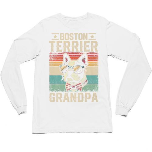 Boston Terrier Grandpa Dog Lover Father's Day Premium Unisex Long Sleeve T-Shirt - Bostonterriersmerch.com