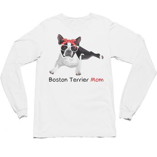 Boston Terrier Mom Bandana Boston Terrier Dog Unisex Long Sleeve T-Shirt - Bostonterriersmerch.com