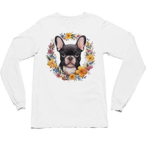 Boston Terrier Mom Floral Bostie Dog Lover Flowers Cute Unisex Long Sleeve T-Shirt - Bostonterriersmerch.com