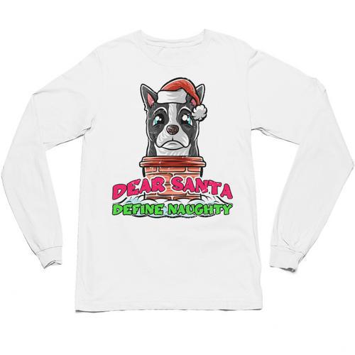 Boston Terrier Santa Claus Christmas Dog Unisex Long Sleeve T-Shirt - Bostonterriersmerch.com