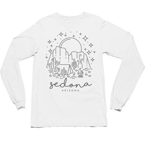 Cool Vintage Cactus Sedona Arizona Camping Souvenir Unisex Long Sleeve T-Shirt - Bostonterriersmerch.com