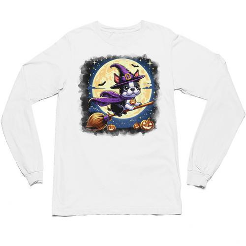Cute Boston Terrier Halloween Costume Dog Lover Women Girls Unisex Long Sleeve T-Shirt - Bostonterriersmerch.com AU
