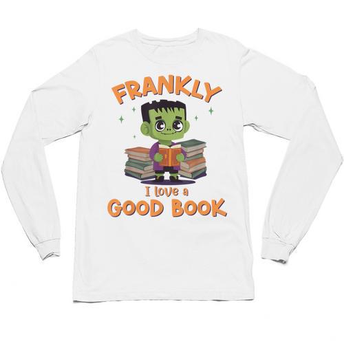 Cute Halloween Teacher Librarian Frankenstein Reading Books Unisex Long Sleeve T-Shirt - teacherstshirts.com AU