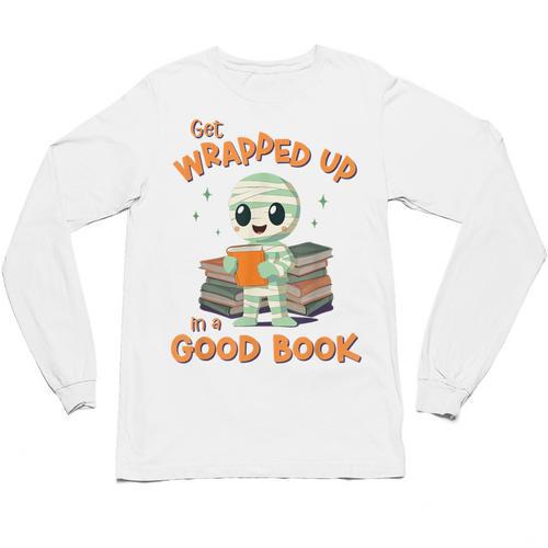 Cute Halloween Teacher Librarian Mummy Reading Books Unisex Long Sleeve T-Shirt - teacherstshirts.com AU