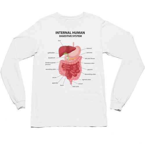 Digestive System Anatomy Anatomical Biology Teacher Men Women Unisex Long Sleeve T-Shirt - teacherstshirts.com DE