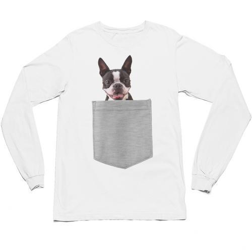 Dog In Your Pocket Boston Terrier For Men Women Girls Kids Unisex Long Sleeve T-Shirt - Bostonterriersmerch.com
