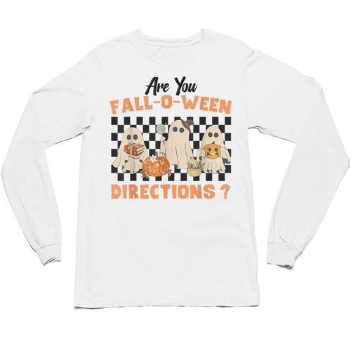 Are You Fall-O-Ween Directions Halloween Ghost Fall Teacher Unisex Long Sleeve T-Shirt - teacherstshirts.com