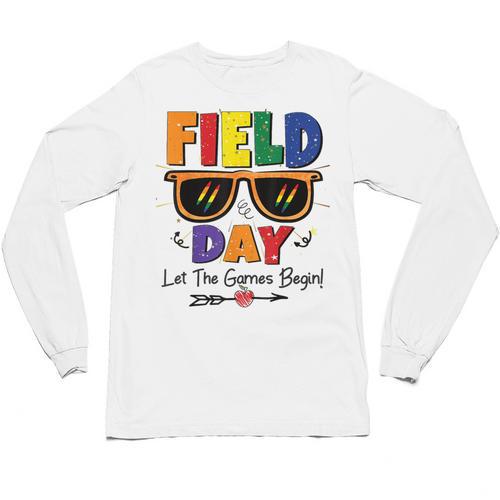 Field Day 2025 Let The Games Begin Kids Boys Girls Teachers Unisex Long Sleeve T-Shirt - teacherstshirts.com CA
